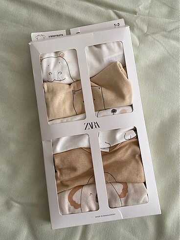 ZARA HAYVAN KOTİFLİ 1-3 AYLIK 5?Lİ BODY PAKETİ ETİKETLİ ORJİNAL  - Görsel 7