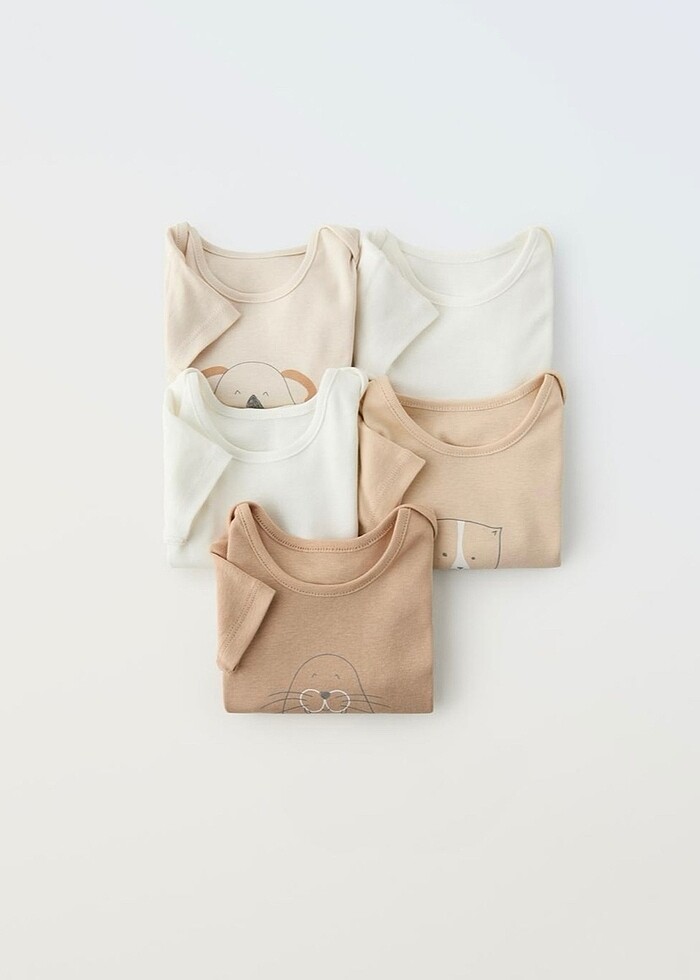 ZARA HAYVAN KOTİFLİ 1-3 AYLIK 5?Lİ BODY PAKETİ ETİKETLİ ORJİNAL  - Görsel 2