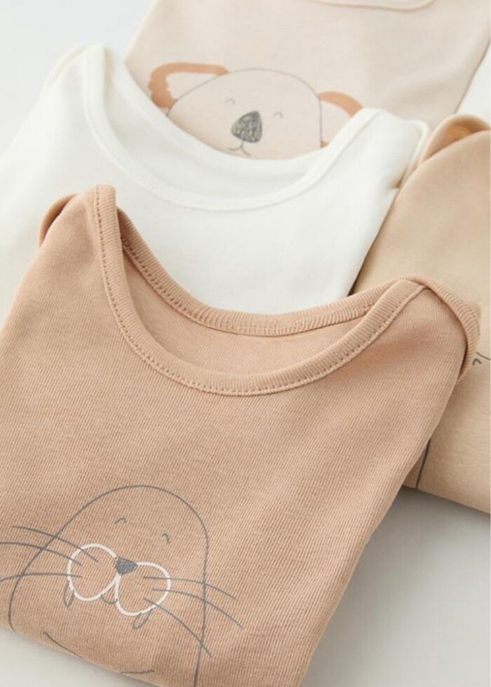 ZARA HAYVAN KOTİFLİ 1-3 AYLIK 5?Lİ BODY PAKETİ ETİKETLİ ORJİNAL  - Görsel 4