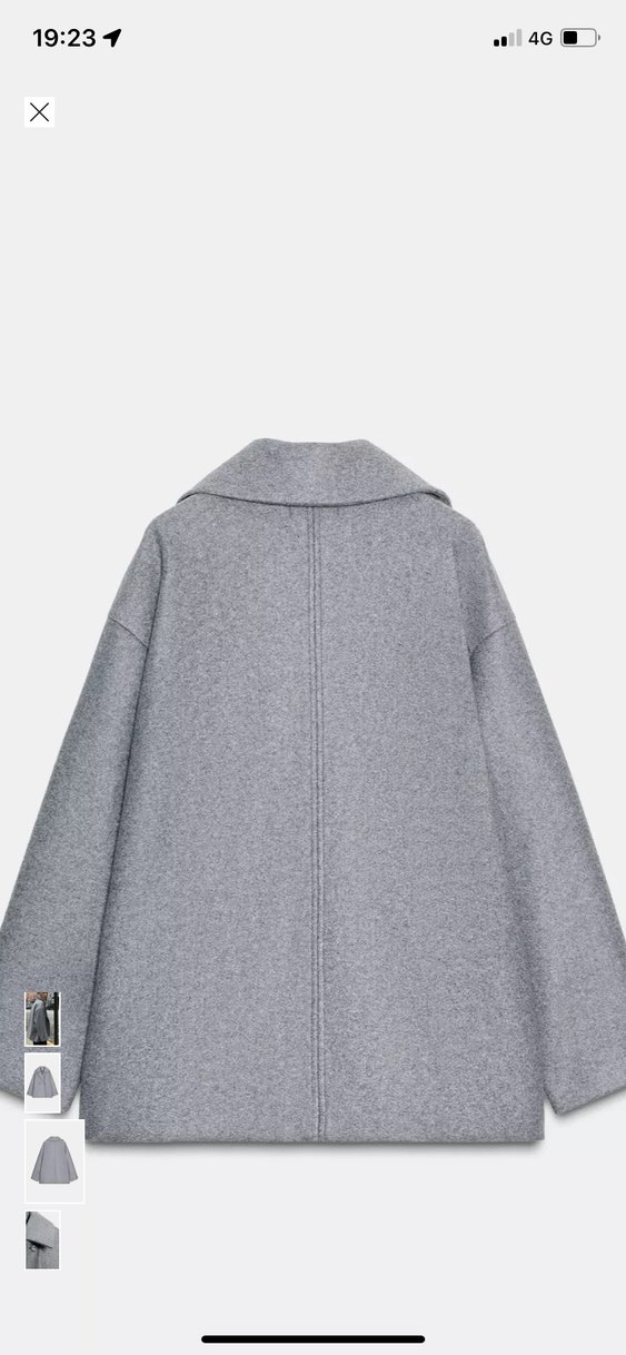 Gri Çift Düğmeli Kısa Kaban - Görsel 2