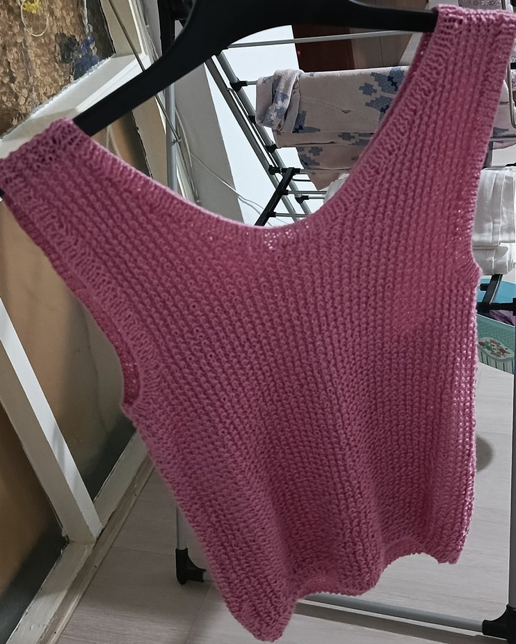 Diger Pembe V Yaka Örgü Kadın Süveter - Görsel 2