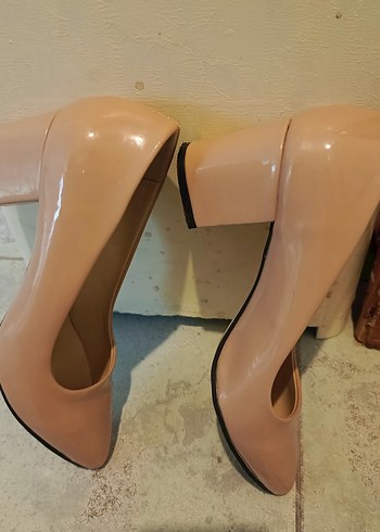 Bej Stiletto Topuklu Kadın Ayakkabı, Butigo 37 - Görsel 3