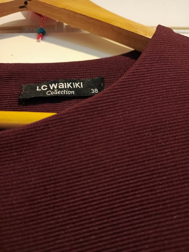 Bordo Midi Kadın Elbise - Görsel 3