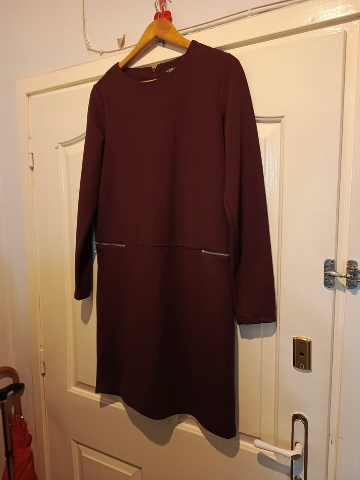 Bordo Midi Kadın Elbise - Görsel 4