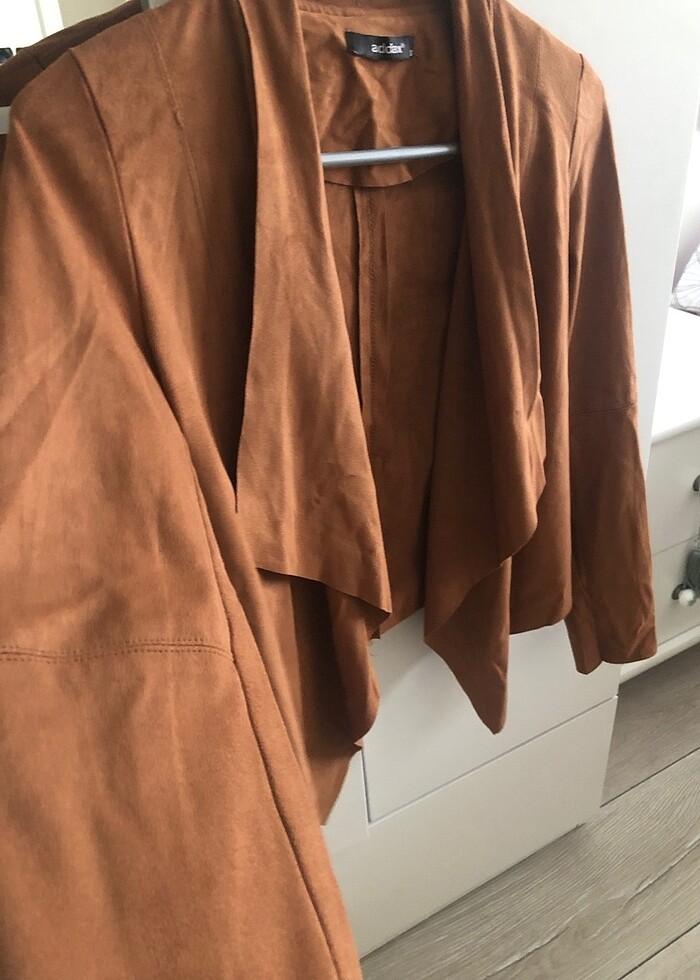 Süet asimetrik ceket - Görsel 3
