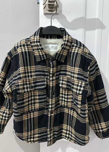 Kahverengi Ekose Erkek Çocuk Kürklü gömlek - Görsel 4