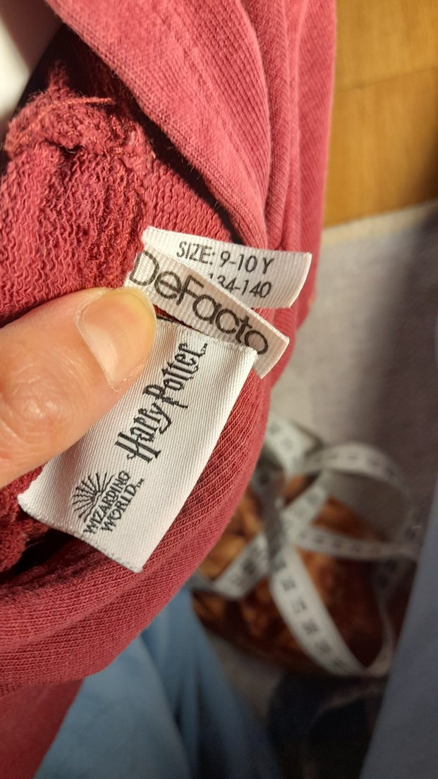 Bordo Kapüşonlu Hogwarts Baskılı Sweatshirt - Görsel 2