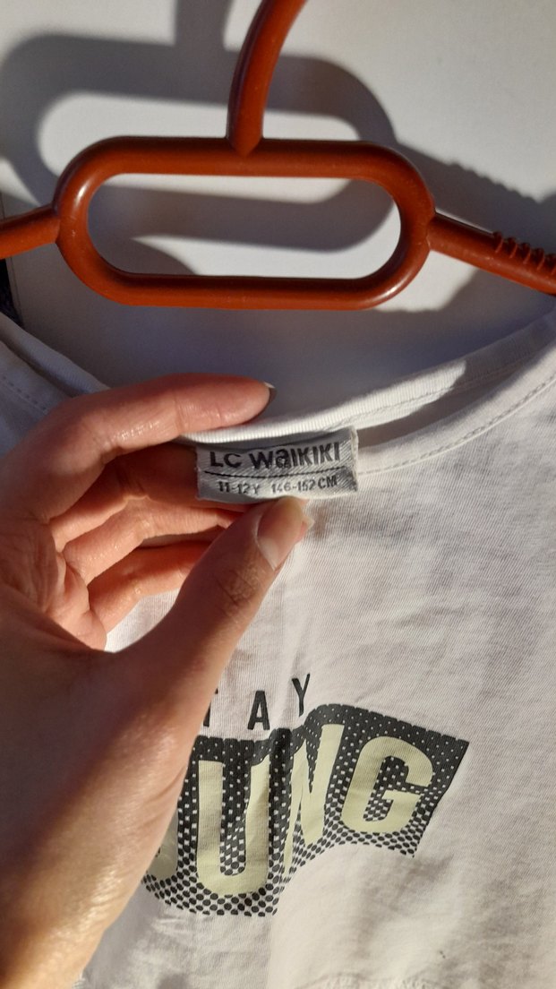 Kız Çocuk Beyaz Baskılı Tişört - Görsel 2