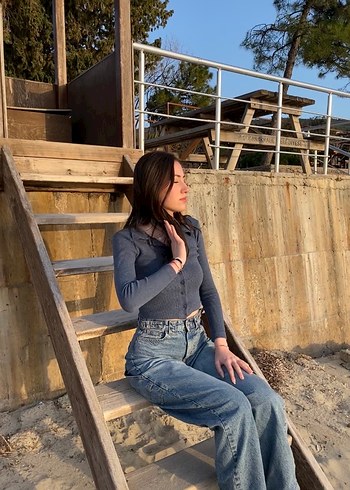 Bershka Ayarlanabilir balloon fit jean - Görsel 5