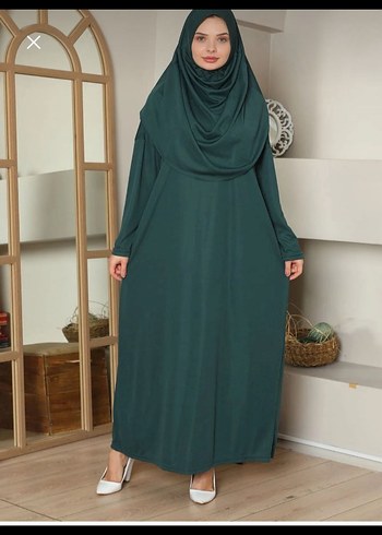 Uzun Yeşil Salaş Kadın namaz elbisesi - Görsel 2