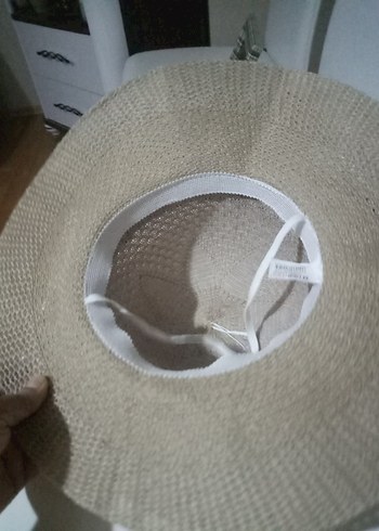 Puantiye Kurdeleli Bej Bohem Kadın Şapka - Görsel 5