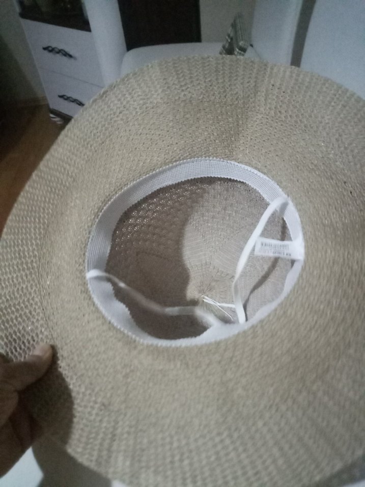 Puantiye Kurdeleli Bej Bohem Kadın Şapka - Görsel 5