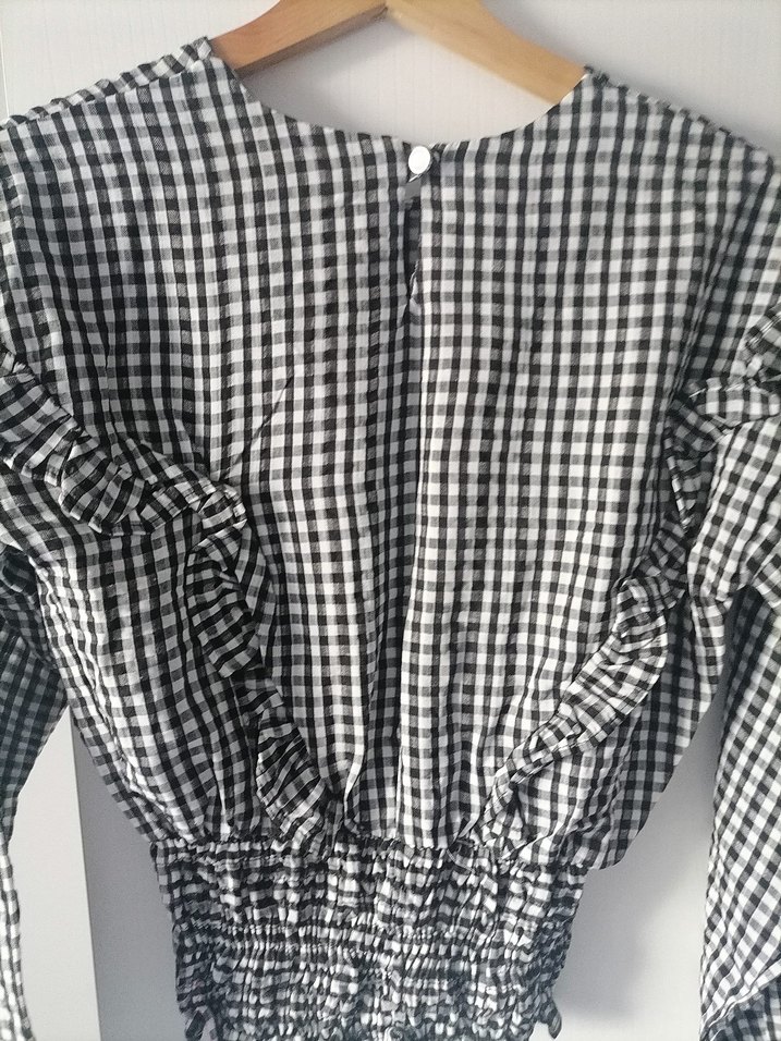 Düğmeli Kareli, Uzun Kollu - Görsel 5