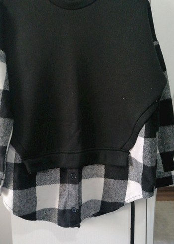 Siyah Salaş Kadın Sweatshirt - Görsel 3