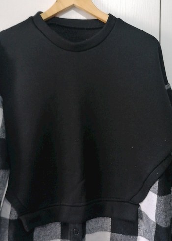 Siyah Salaş Kadın Sweatshirt - Görsel 2