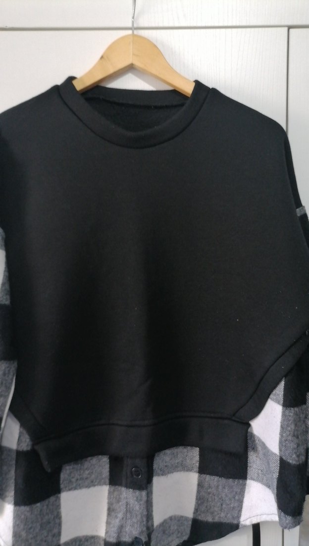 Siyah Salaş Kadın Sweatshirt - Görsel 2