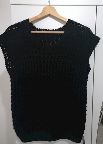 Siyah Örgü Kadın Kazak - Görsel 3