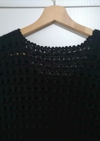 Siyah Örgü Kadın Kazak - Görsel 5