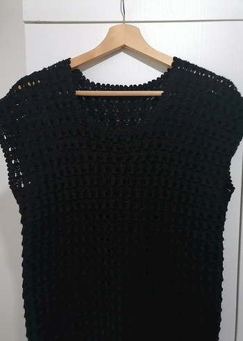 Siyah Örgü Kadın Kazak - Görsel 2