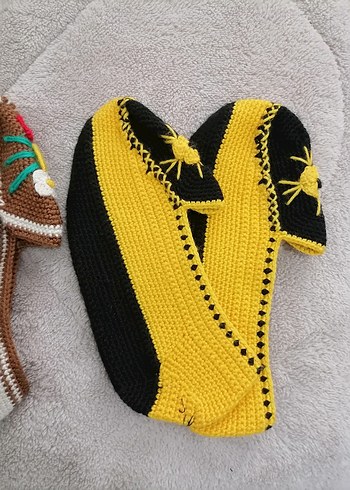 Renkli Nakışlı Örgü  patik çorap - Görsel 5