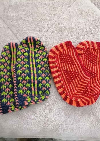 Renkli Nakışlı Örgü  patik çorap - Görsel 10