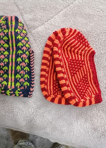 Renkli Nakışlı Örgü  patik çorap - Görsel 8