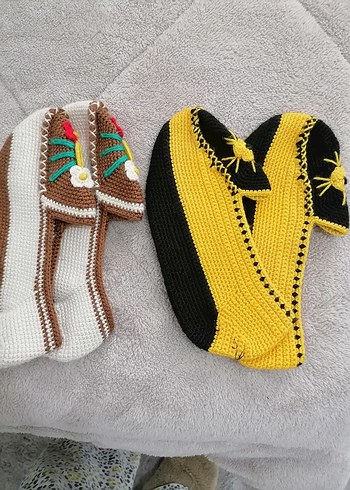 Renkli Nakışlı Örgü  patik çorap - Görsel 3