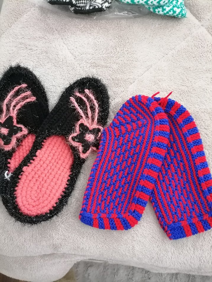 Renkli Nakışlı Örgü  patik çorap - Görsel 2