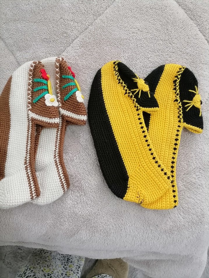 Renkli Nakışlı Örgü  patik çorap - Görsel 3