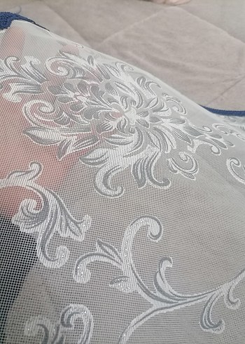 Nakışlı Gri Beyaz Masa Örtüsü - Görsel 5