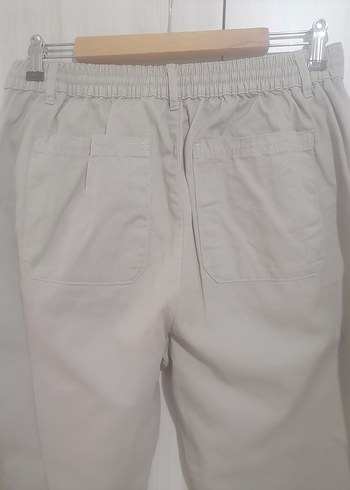 Bej Rahat Kesim Keten erkek Pantolon - Görsel 5