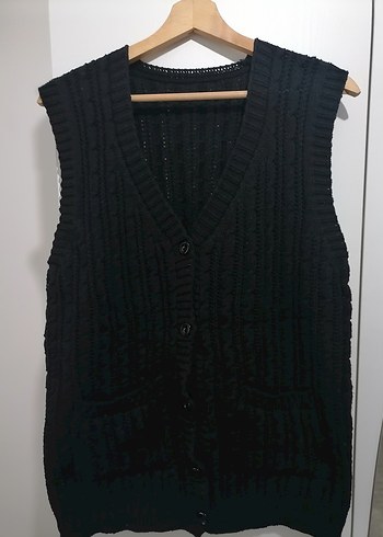 V Yaka Lacivert Örgü Kadın yelek - Görsel 8