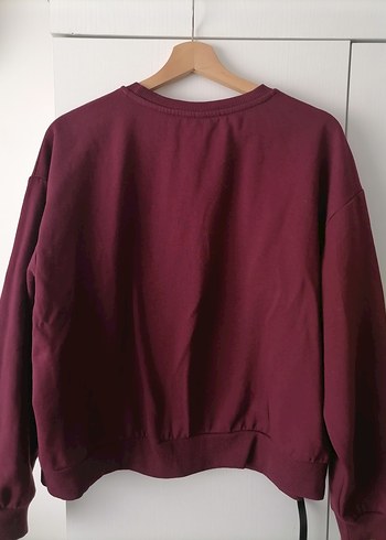 Bordo Baskılı Kadın Sweatshirt - Görsel 7