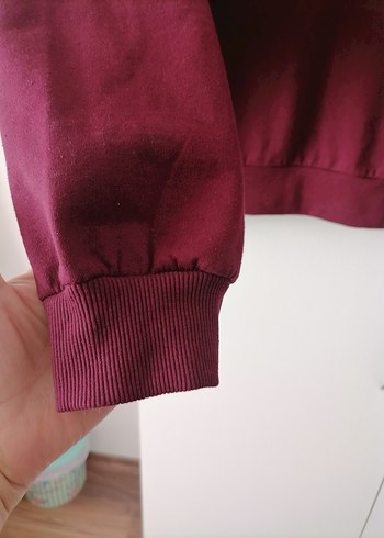 Bordo Baskılı Kadın Sweatshirt - Görsel 6