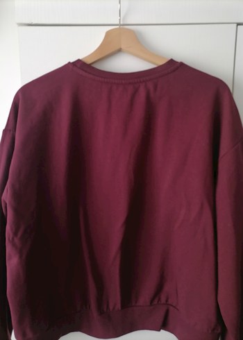 Bordo Baskılı Kadın Sweatshirt - Görsel 4