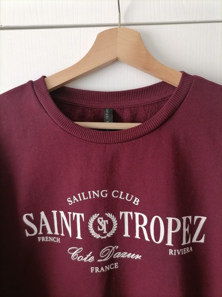 Bordo Baskılı Kadın Sweatshirt - Görsel 3