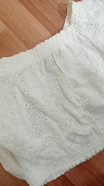38 Beden beyaz Renk Beyaz fisto kumaş crop