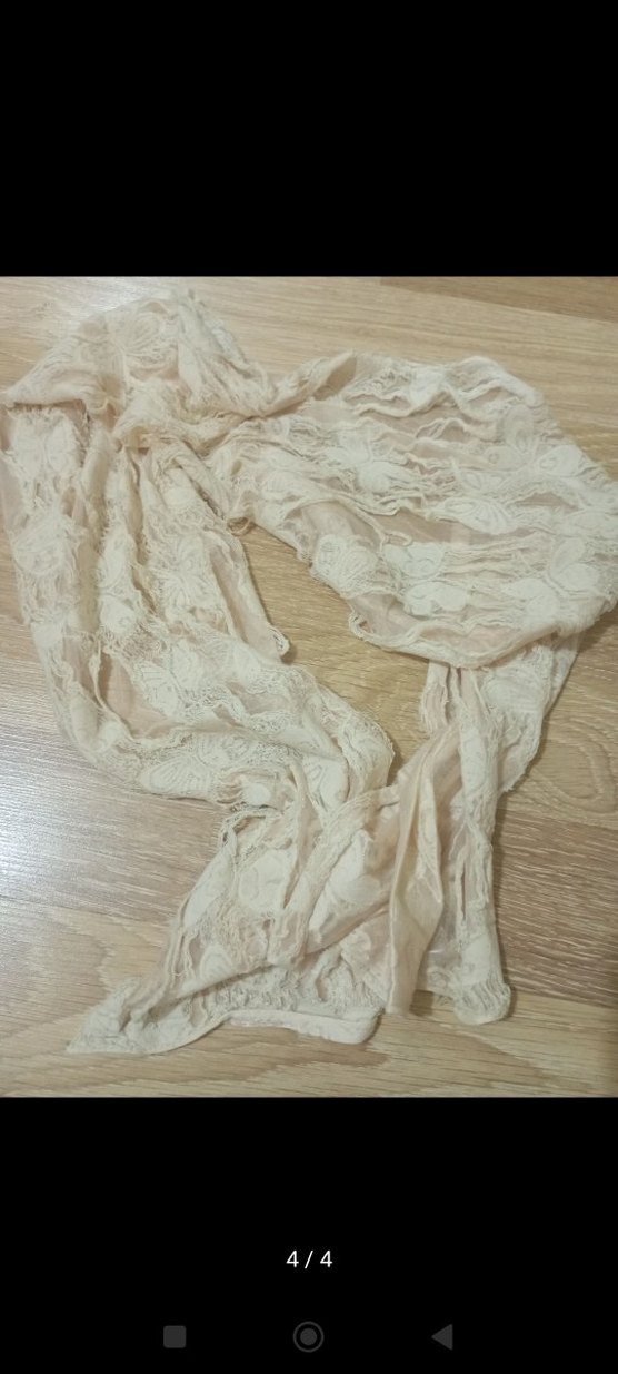 Bohem Dantel Detaylı Keten Kadın Fular - Görsel 4