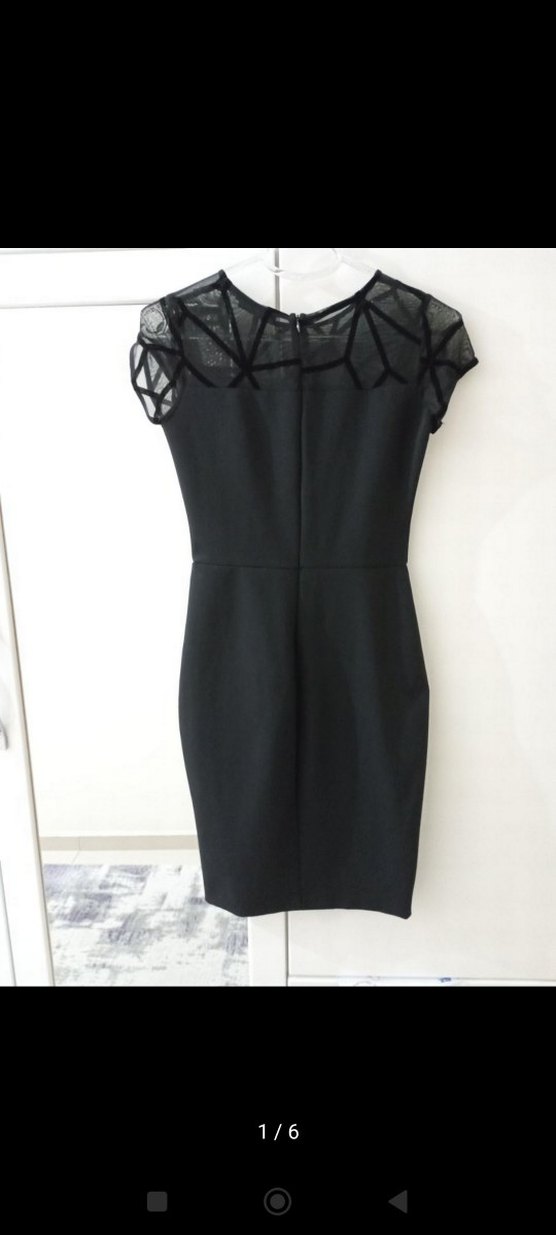 Siyah V Yaka Gotik Midi Elbise - Görsel 2