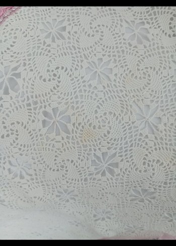 Pembe Nakışlı Fırfırlı Yastık Kılıfı Seti el işi - Görsel 4