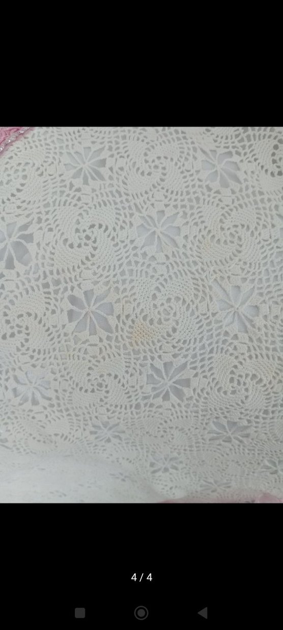 Pembe Nakışlı Fırfırlı Yastık Kılıfı Seti el işi - Görsel 4