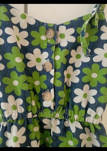 Yeşil Çiçek Desenli Bohem Uzun Elbise - Görsel 3