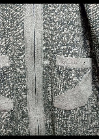 Gri Uzun Yün Fermuarlı - Görsel 3