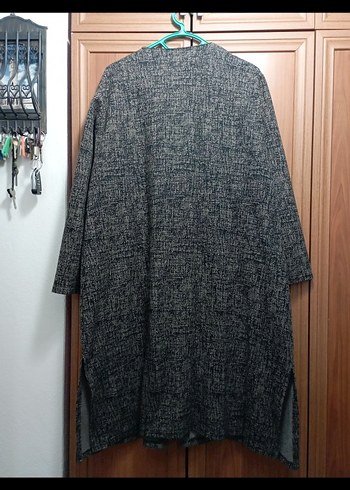 Gri Uzun Yün Fermuarlı - Görsel 2