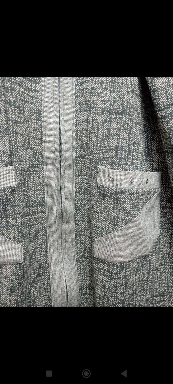 Gri Uzun Yün Fermuarlı - Görsel 3