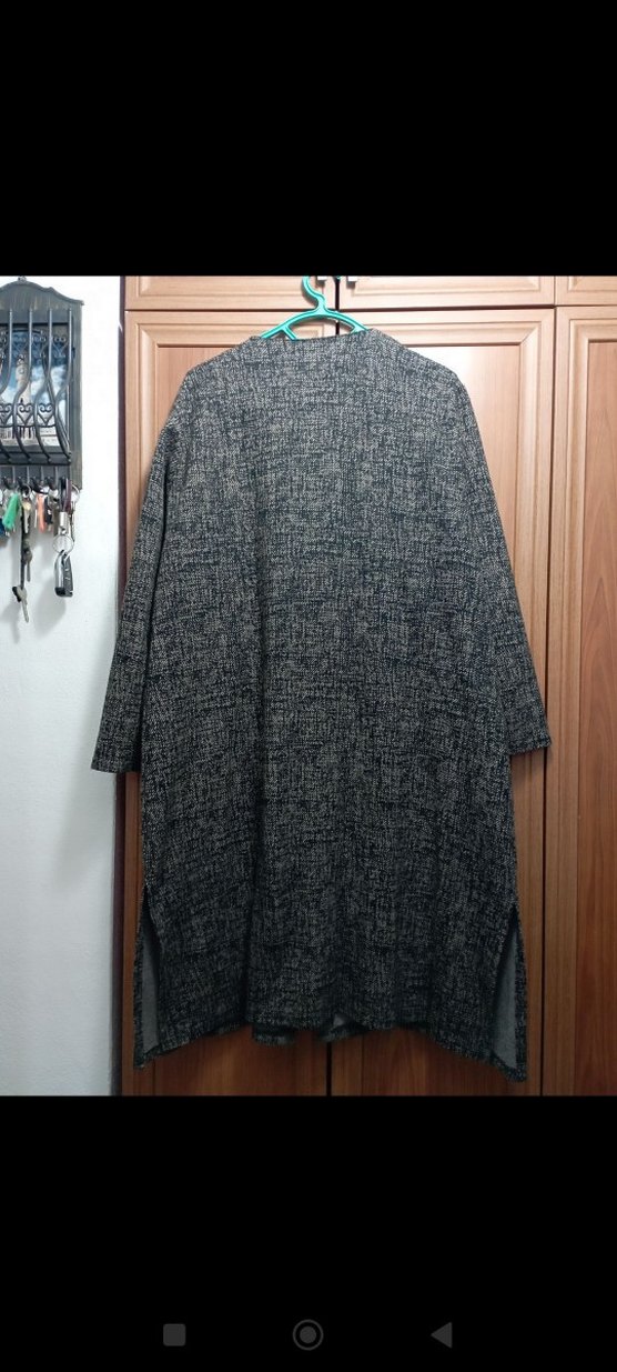 Gri Uzun Yün Fermuarlı - Görsel 2