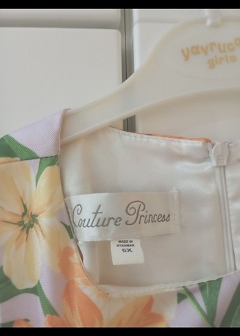 Çiçek Desenli Kız Çocuk Askısız Elbise - Görsel 4