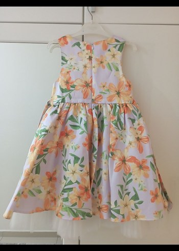 Çiçek Desenli Kız Çocuk Askısız Elbise - Görsel 2