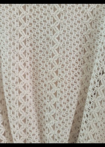 Bej Dantelli Midi Triko Kadın Elbise - Görsel 4