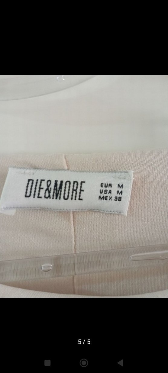 Bej Dantelli Midi Triko Kadın Elbise - Görsel 5